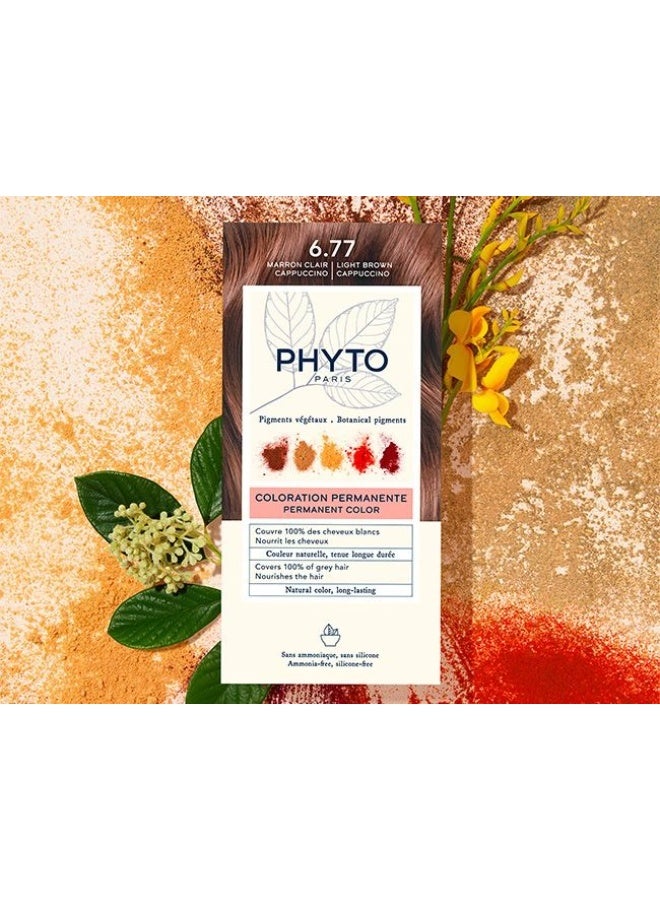 Phyto Color Permanent Color - Hair Colour: 6.77 Cappuccino Light Brown - Image 3
